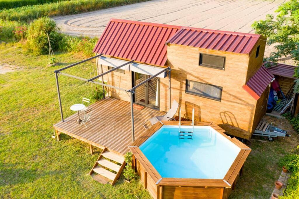 Myinsolite - Tiny-House, Jacuzzi, Brasero, Piscine Айга-Мортас Екстериор снимка