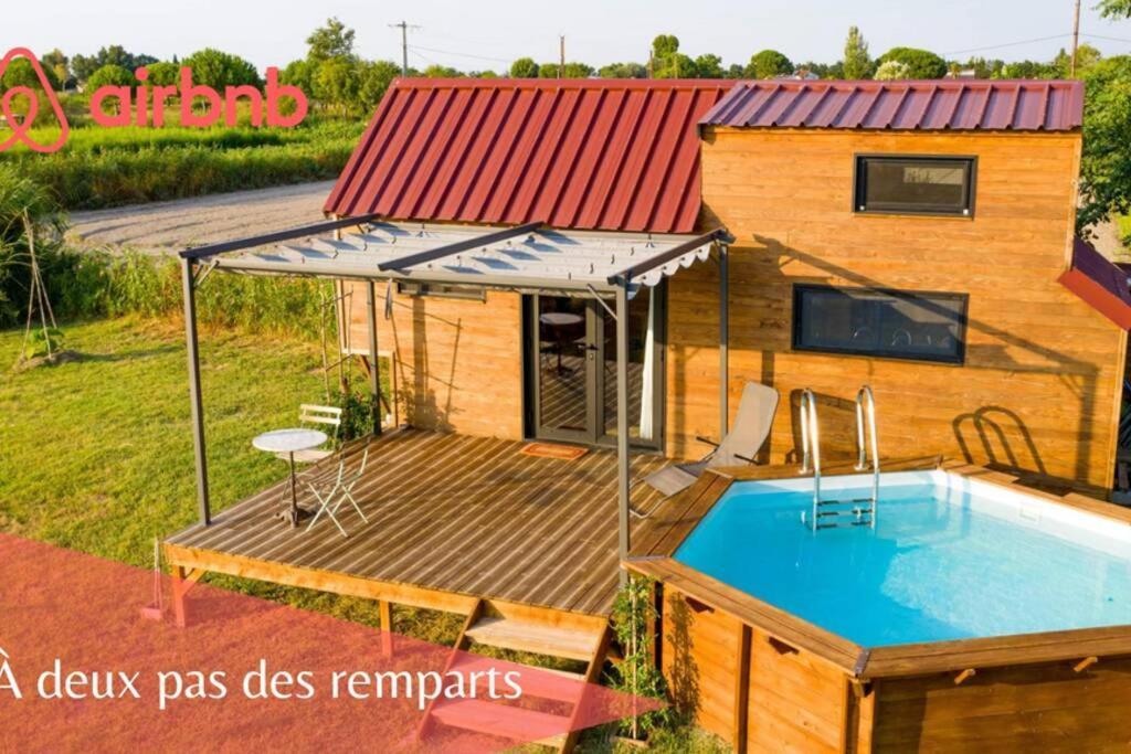 Myinsolite - Tiny-House, Jacuzzi, Brasero, Piscine Айга-Мортас Екстериор снимка