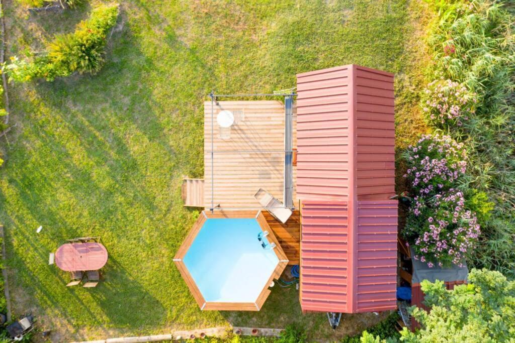 Myinsolite - Tiny-House, Jacuzzi, Brasero, Piscine Айга-Мортас Екстериор снимка