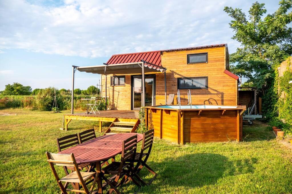 Myinsolite - Tiny-House, Jacuzzi, Brasero, Piscine Айга-Мортас Екстериор снимка