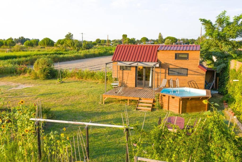 Myinsolite - Tiny-House, Jacuzzi, Brasero, Piscine Айга-Мортас Екстериор снимка