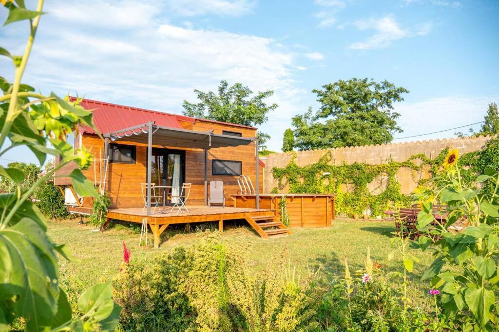 Myinsolite - Tiny-House, Jacuzzi, Brasero, Piscine Айга-Мортас Екстериор снимка